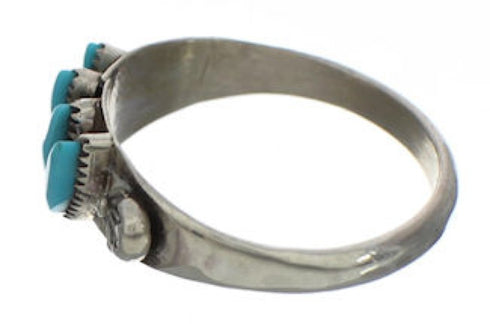 Native American Zuni Turquoise Needlepoint Ring Size 7-1/4 EX27303